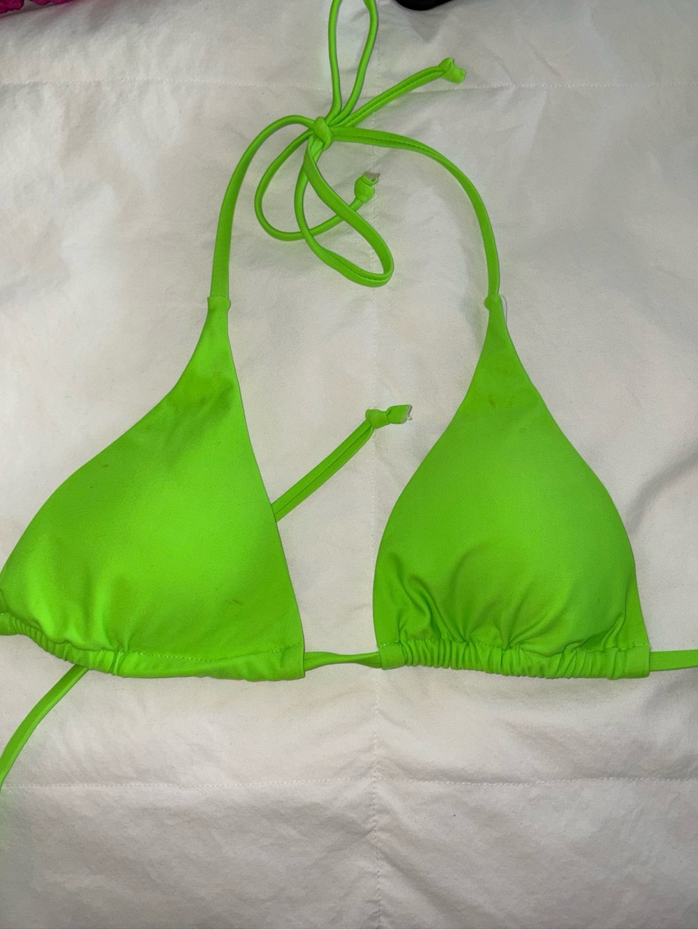 Forever 21 Neon Lime Triangle Bikini Top - Green